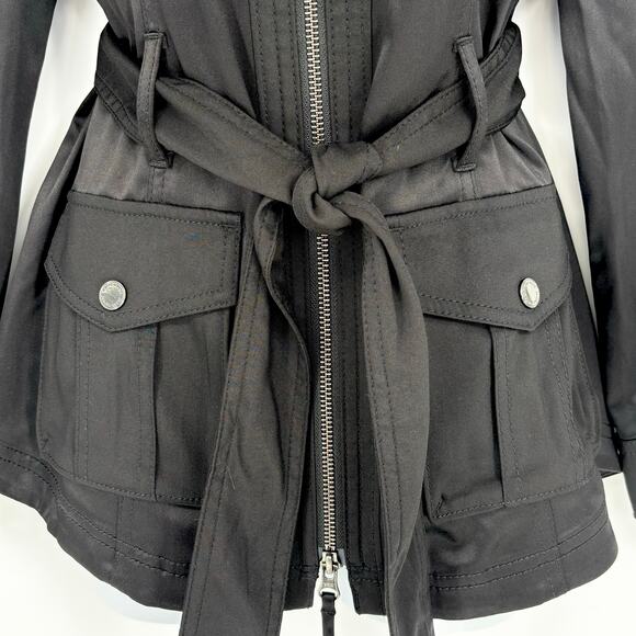 White House Black Market NWT Black Soft Utility Jacket Size 10P - Picture 7 of 9